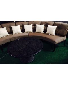 Elisabeth Cast Aluminum 3pc Deep Seating Circular Patio Sofa - Antique Bronze