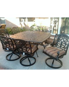 Flamingo 9pc Outdoor Patio Dining Set with 64x64 Square Table Series 2000 - Antique Bronze