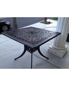 Heritage Outdoor Living Cast Aluminum ELISABETH SQ Table- Antique Bronze